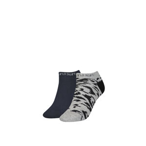 Calvin Klein dámské černo šedé ponožky 2 pack - ONE (BLA)